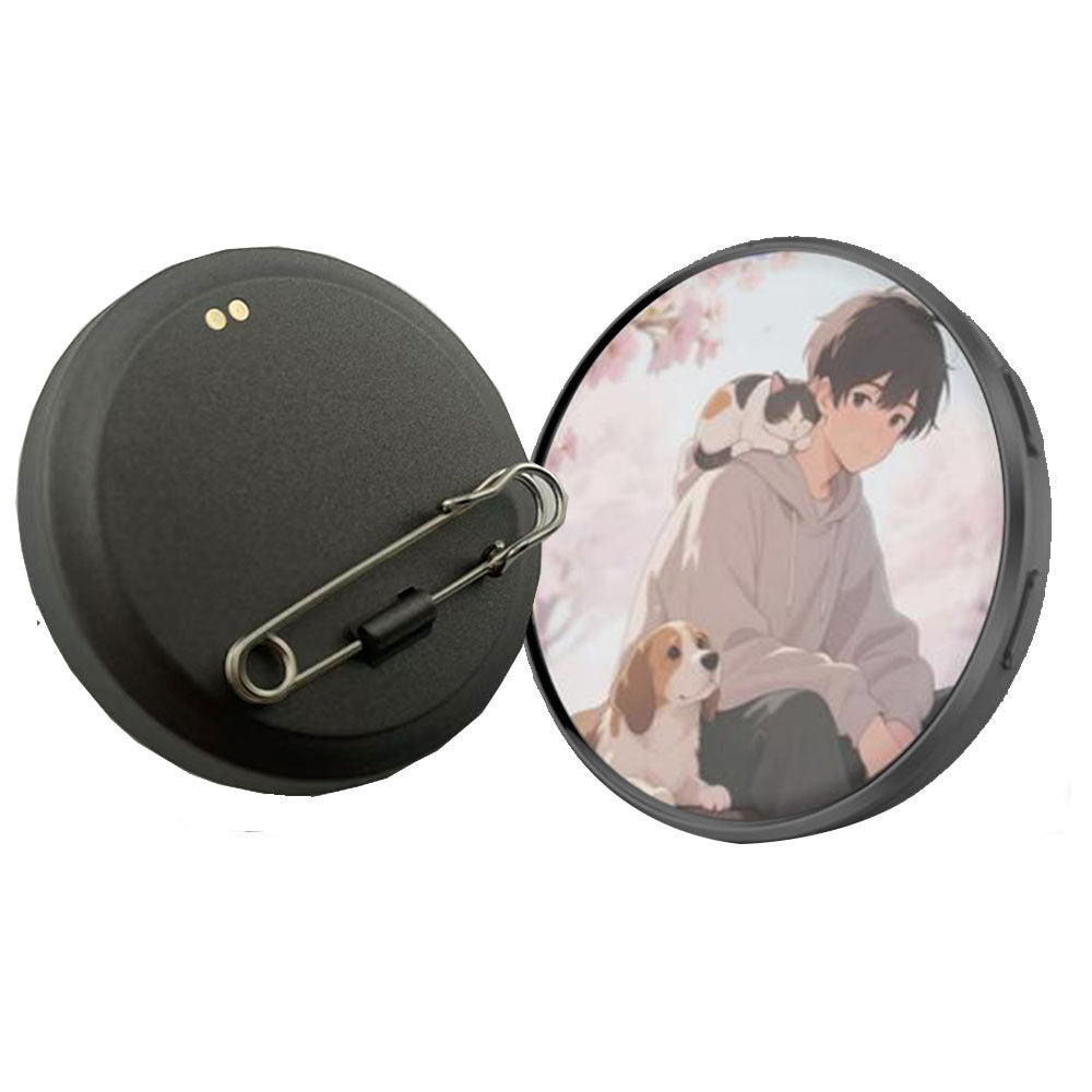 Customizable Animated LED Brooch Pin