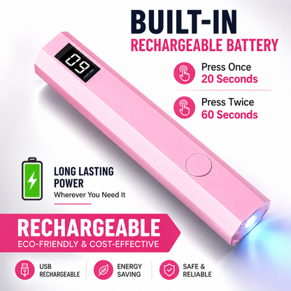 MegaCred™ Rechargeable Mini UV Nail Lamp with Digital Display