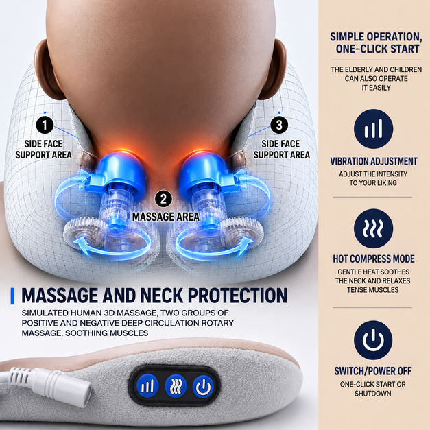 U-Shape Massage Pillow for Stress and Tension Relief