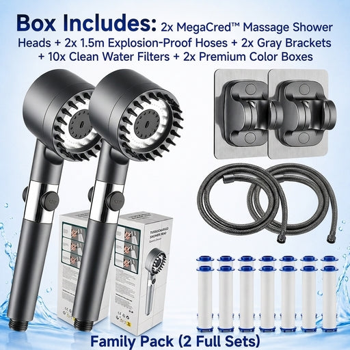 MegaCred™ HydroPulse Shower Head
