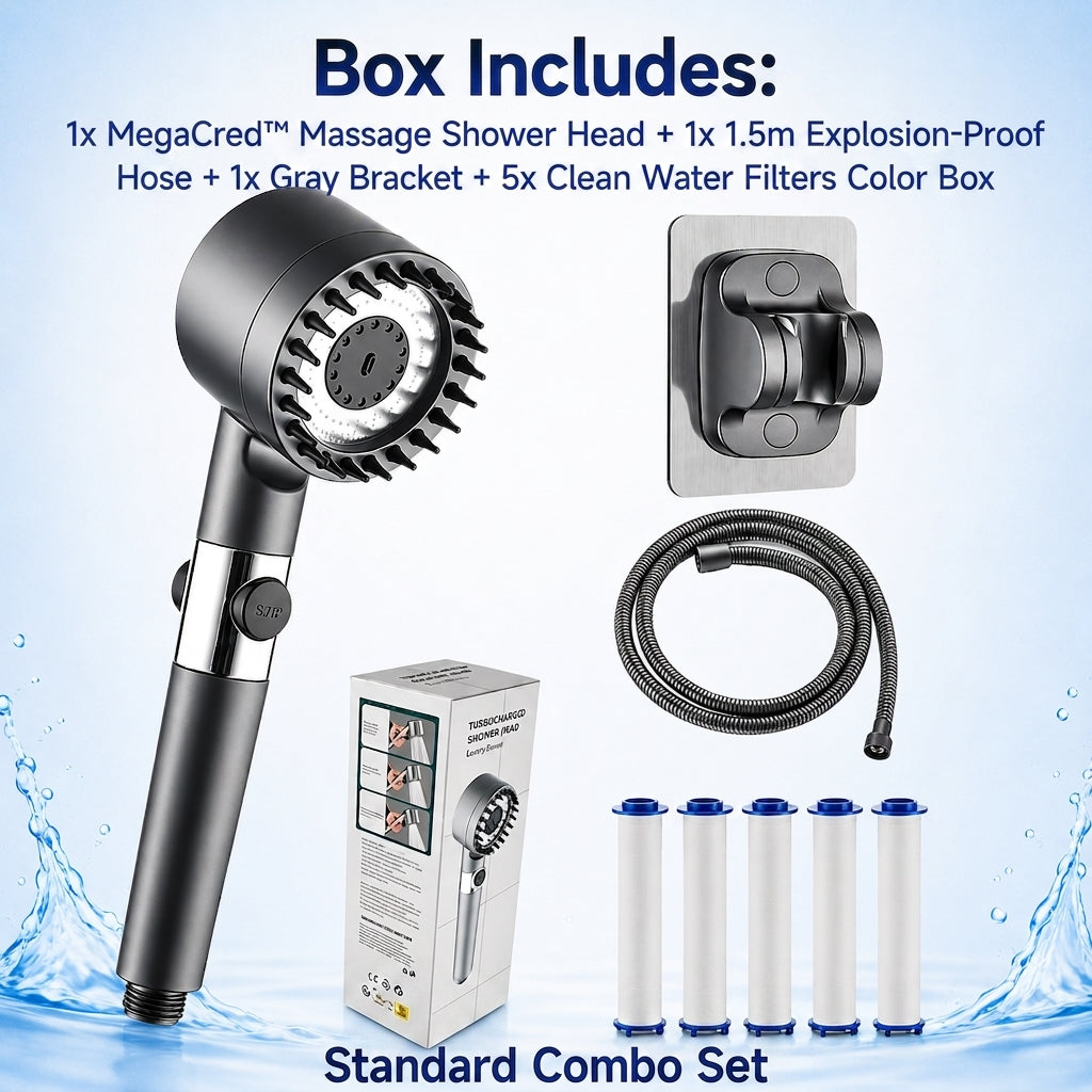 MegaCred™ HydroPulse Shower Head