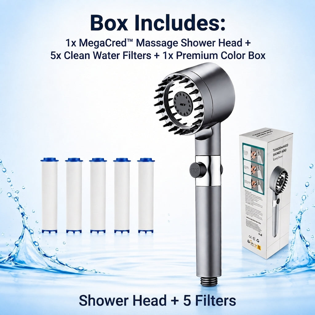 MegaCred™ HydroPulse Shower Head